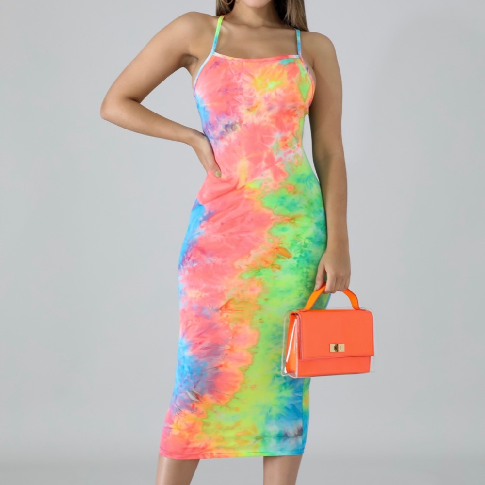 Neon Tie Dye Dress